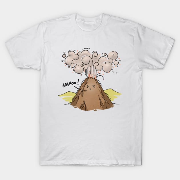 Volcano Achoo Funny T-Shirt by Mako Design 